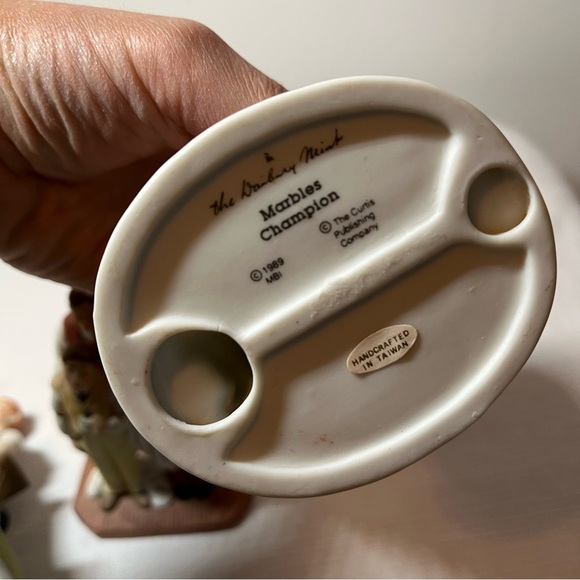 The Danbury Mint puppy love, barbershop quartet, marbles champion Figurines. 4” - Picture 7 of 8